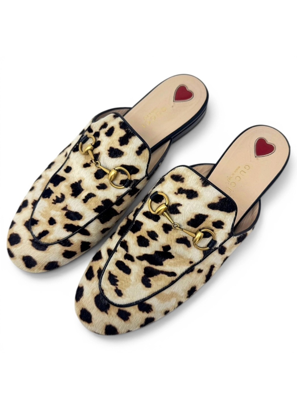 Gucci Princetown Horsebit Mules - Leopard Calf
Hair - Size 38.5 IT
